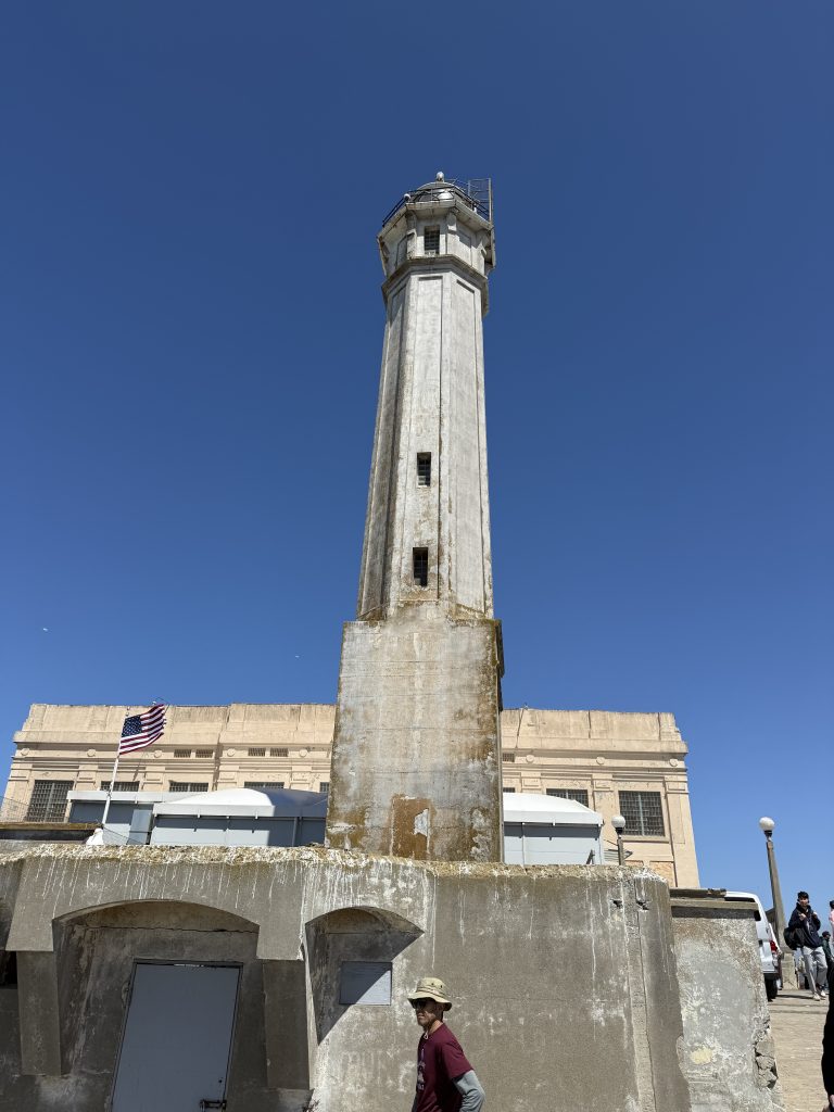 a watch tower on alcatraz island