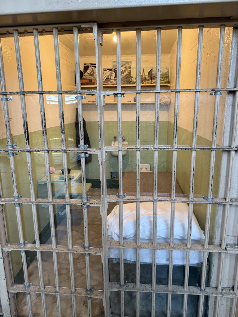 a small prison cell in alcatraz