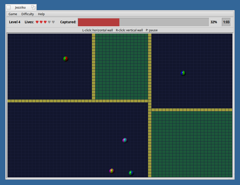 jezzball clone running on haiku