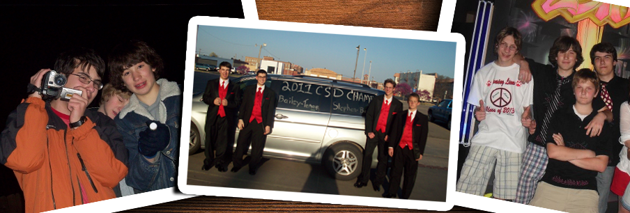 a collection of pictures of a group of teenage boys